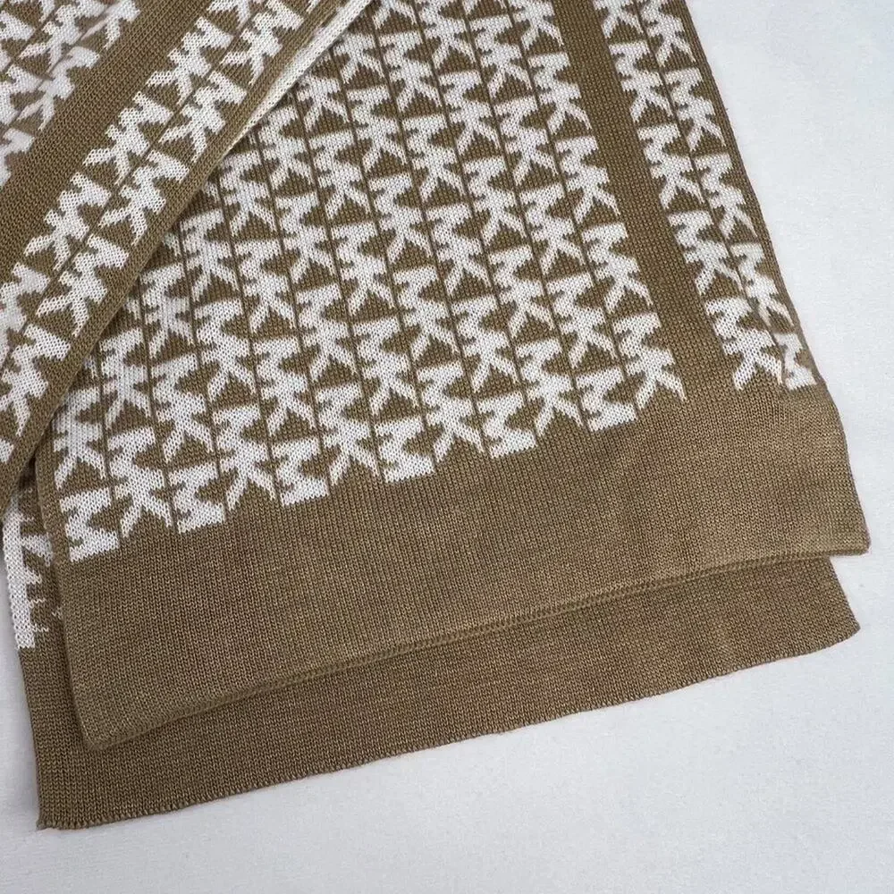 Michael Michael Kors Tan & White Logo Scarf